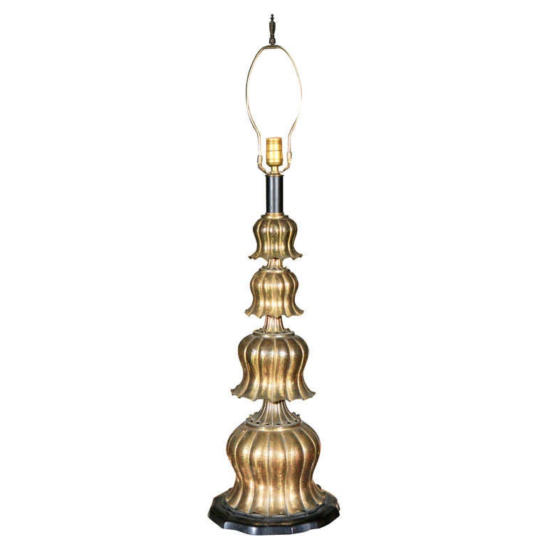 Stylish Vintage Brass Lamp For Sale at 1stDibs