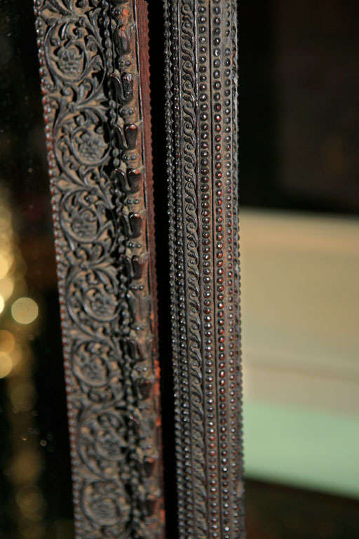 19th C. Carved Ebonized Dressing Mirror For Sale 1