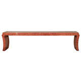 Extra Long Faux Burlwood Console in the Manner of Karl Springer