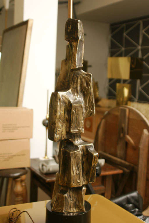 Late 20th Century Brutalist Metal Lamps For Sale
