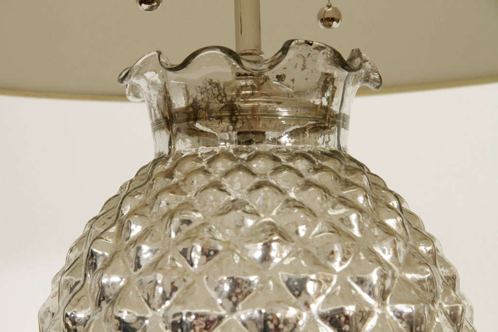 Mid-20th Century Mercury Glass Pineapple Motif Lamp, Mid 20th Century