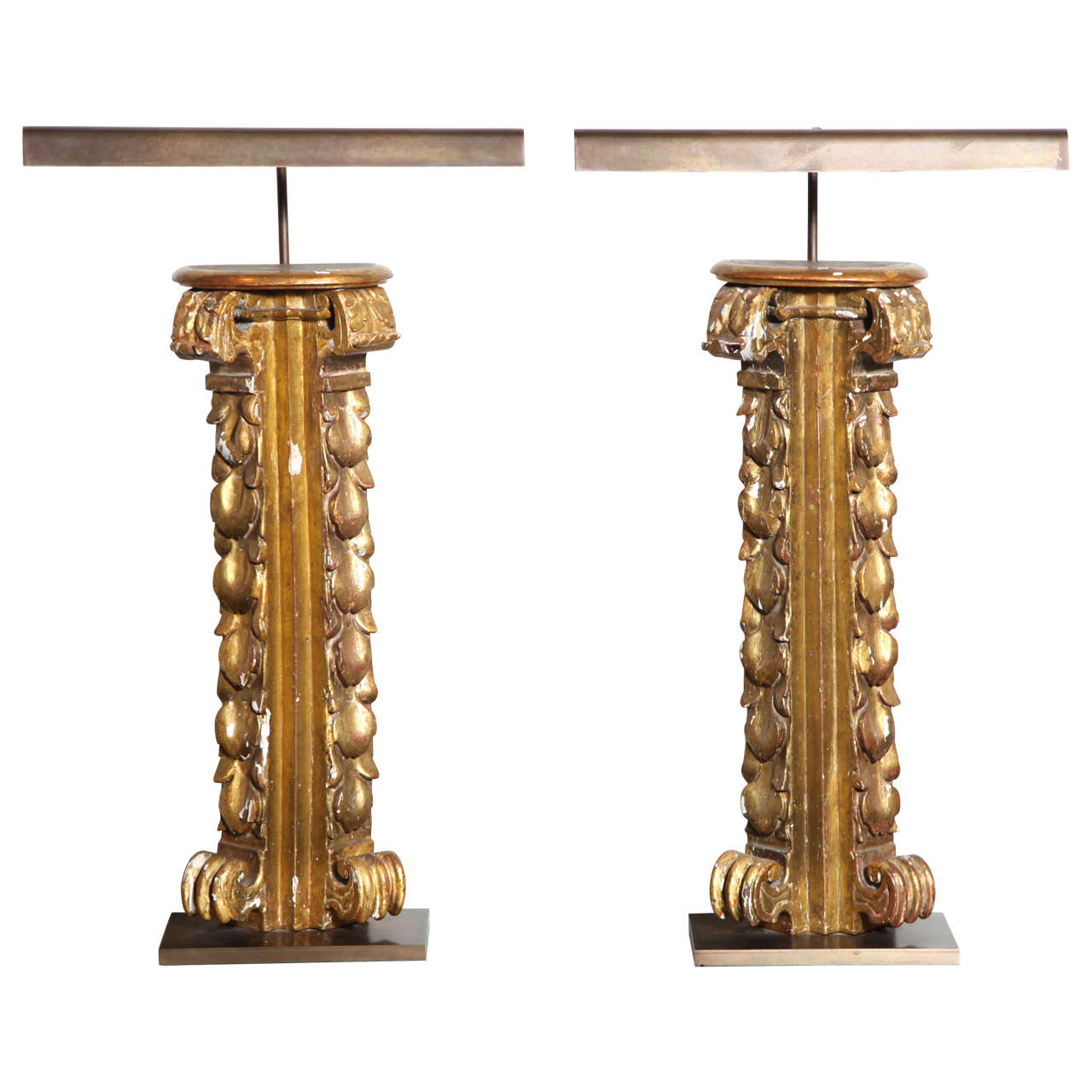 Pair of Architectural Detail Lamps For Sale
