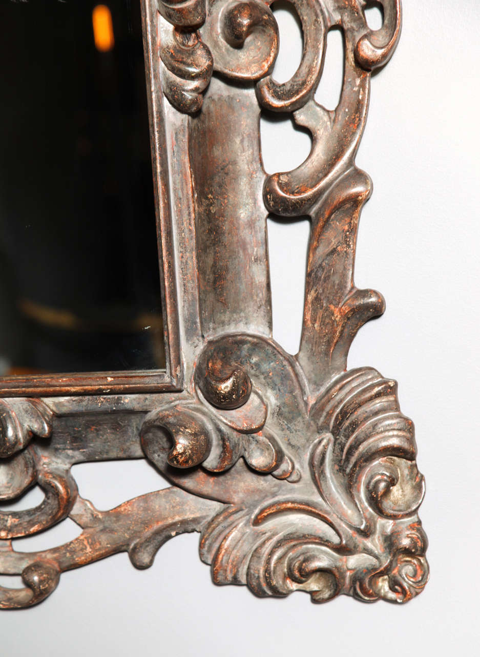 Wood Italian Baroque Style Mirror For Sale