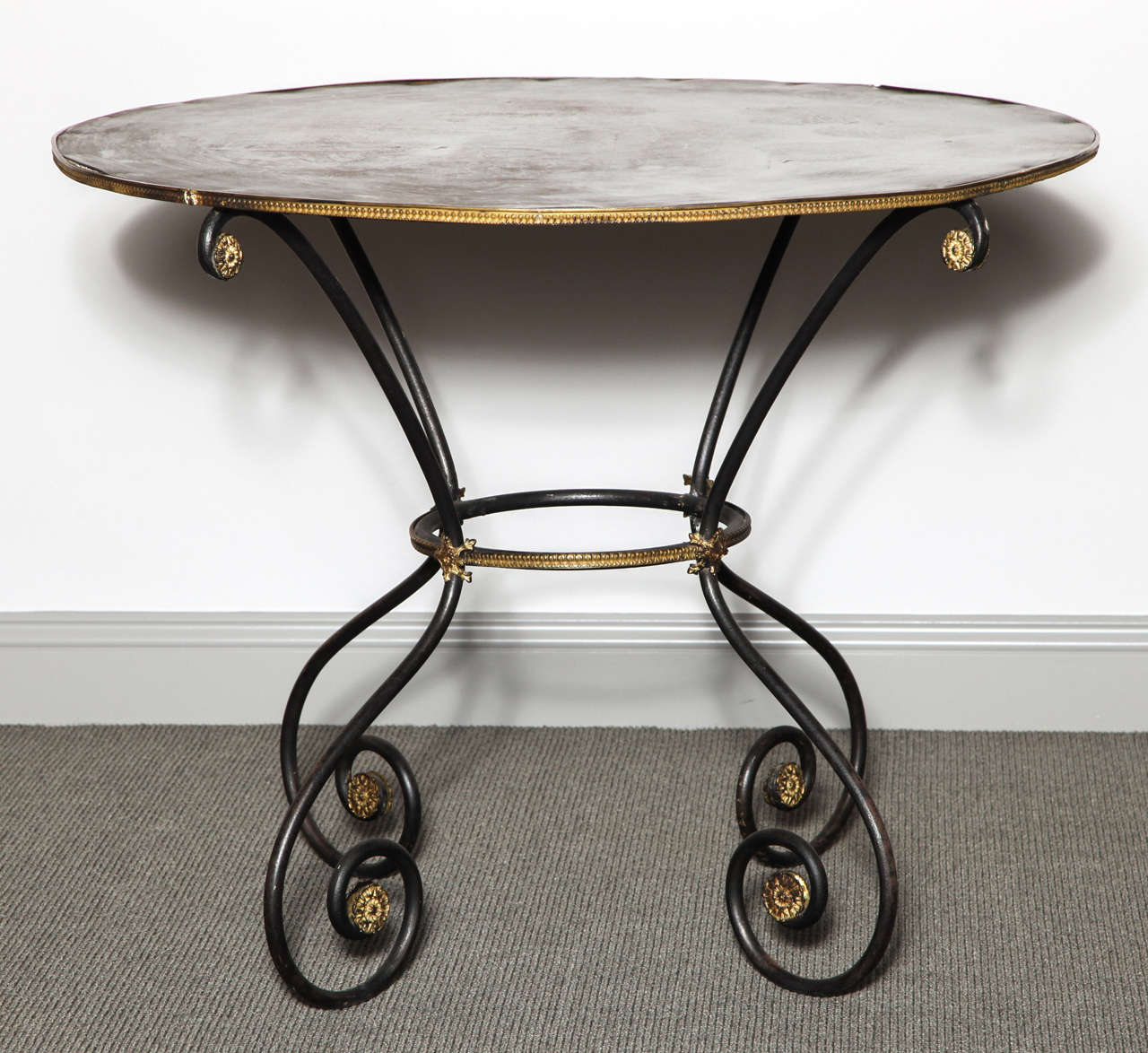 French Pair of Metal Gueridon Tables For Sale