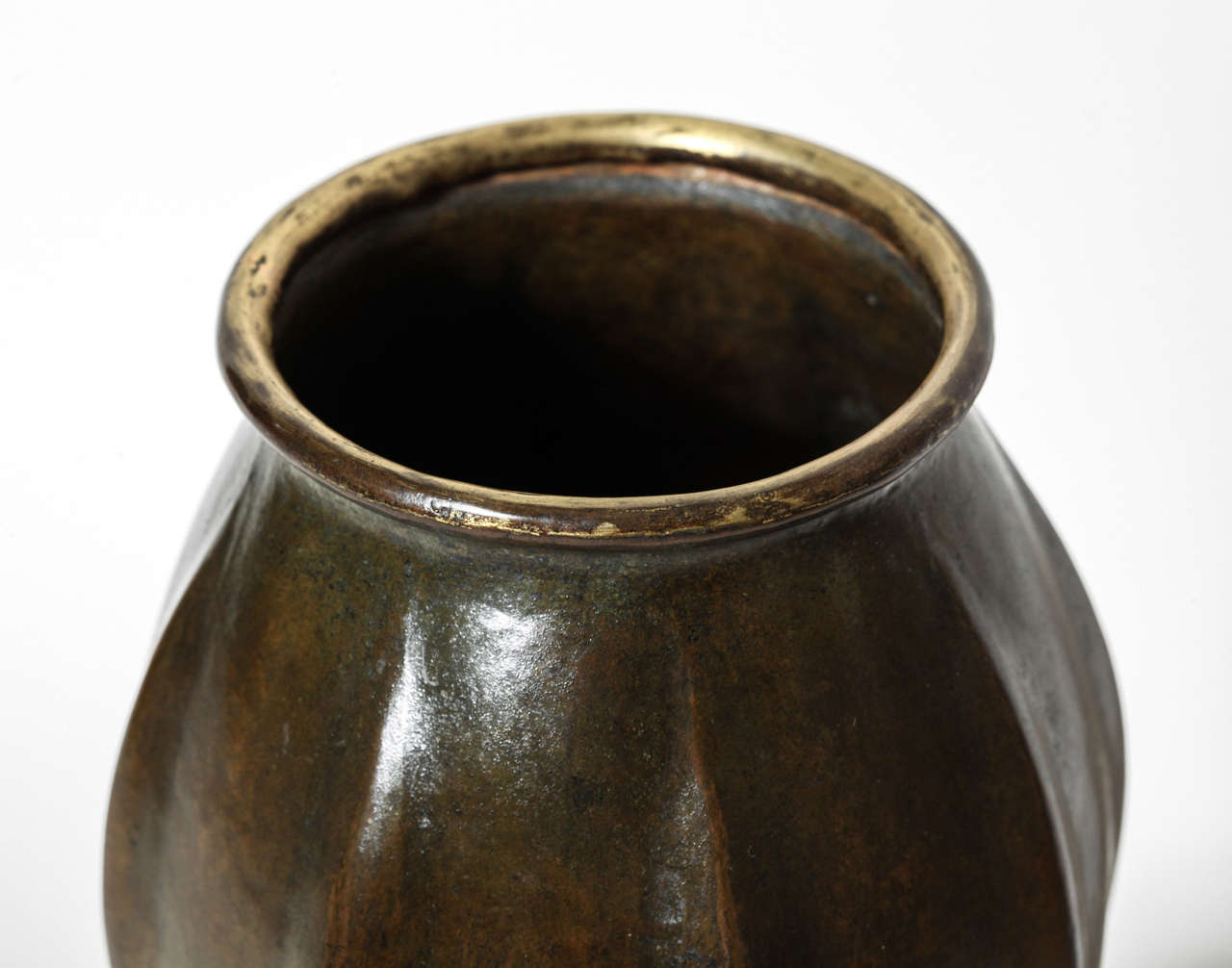 Liberato Zola French Art Deco Copper Dinanderie Vase For Sale 2