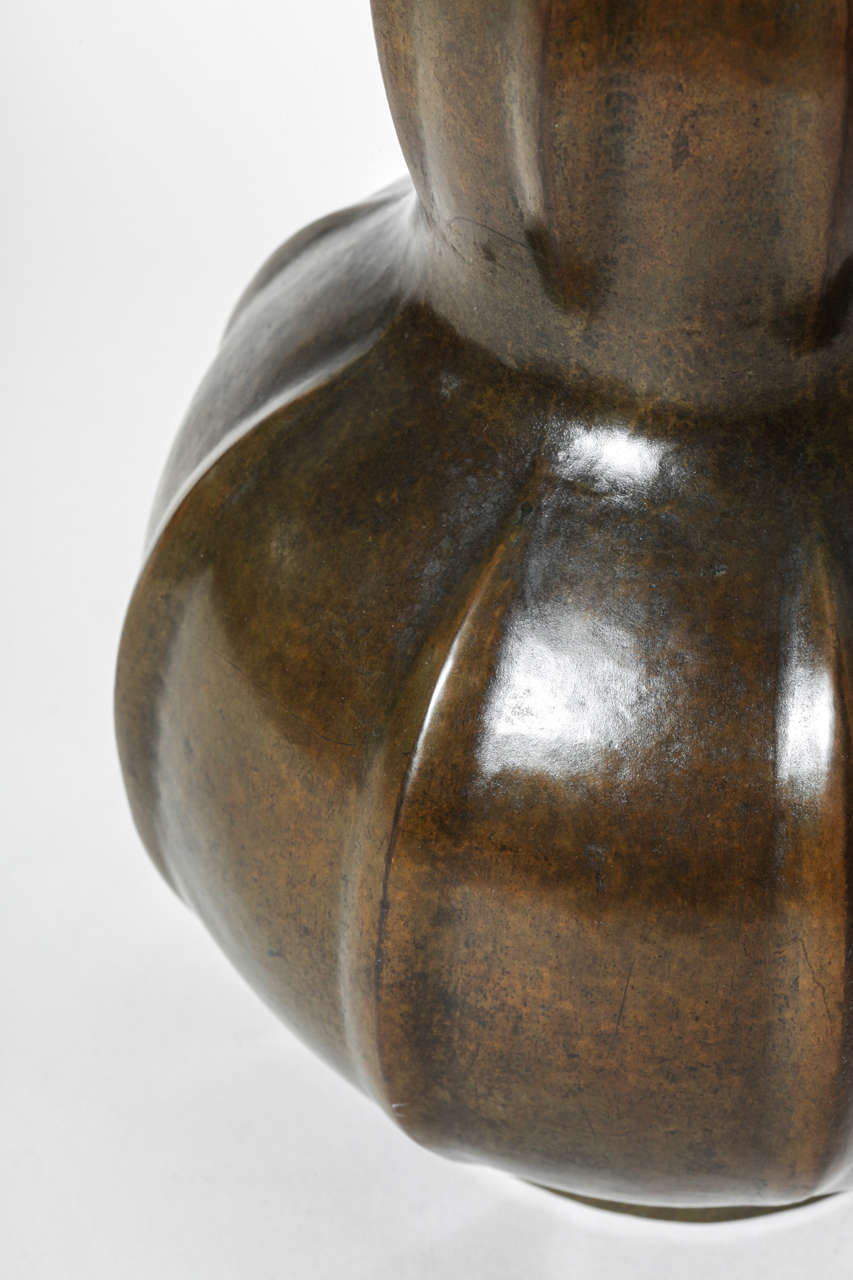 Liberato Zola French Art Deco Copper Dinanderie Vase For Sale 3