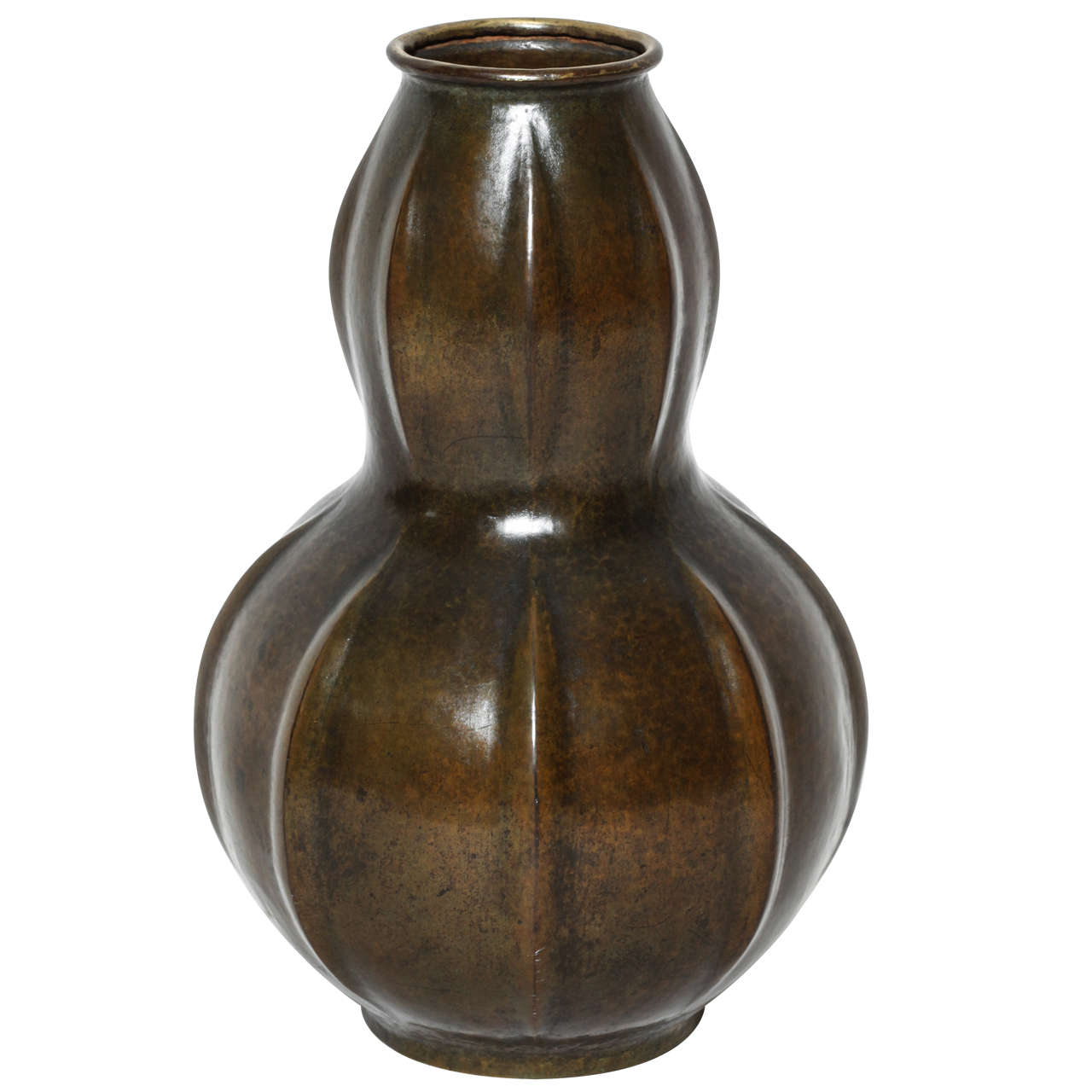 Liberato Zola French Art Deco Copper Dinanderie Vase For Sale
