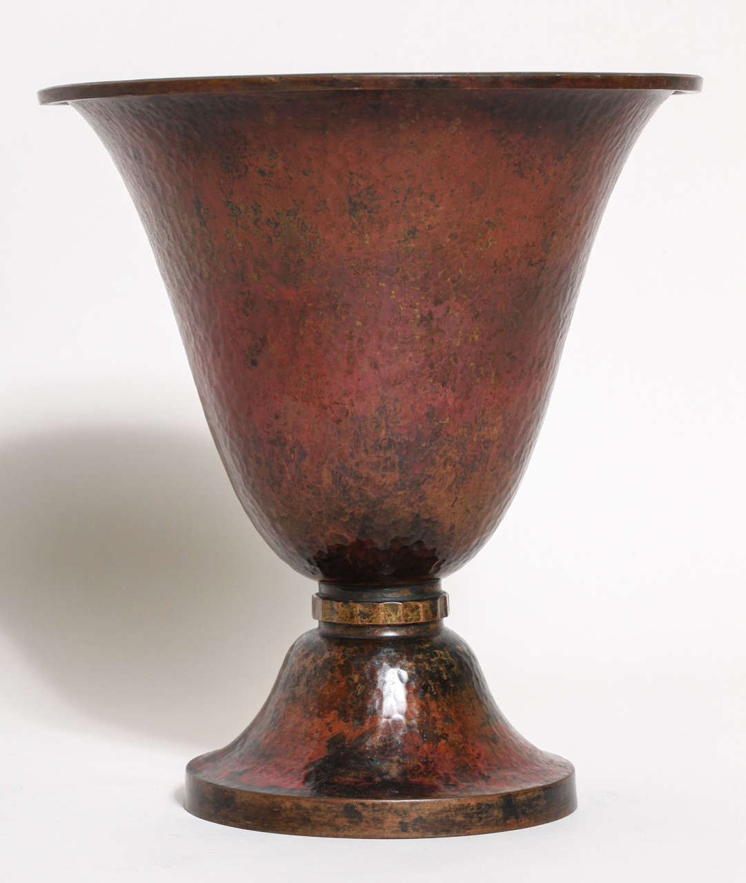 Mid-20th Century Th. Chanut French Art Deco Copper Dinanderie Vase For Sale