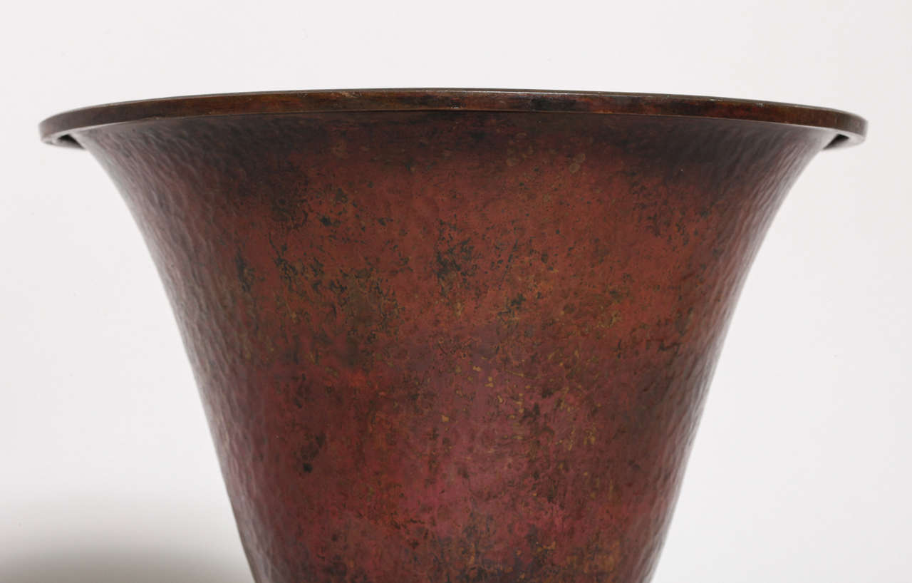 Th. Chanut French Art Deco Copper Dinanderie Vase For Sale 2