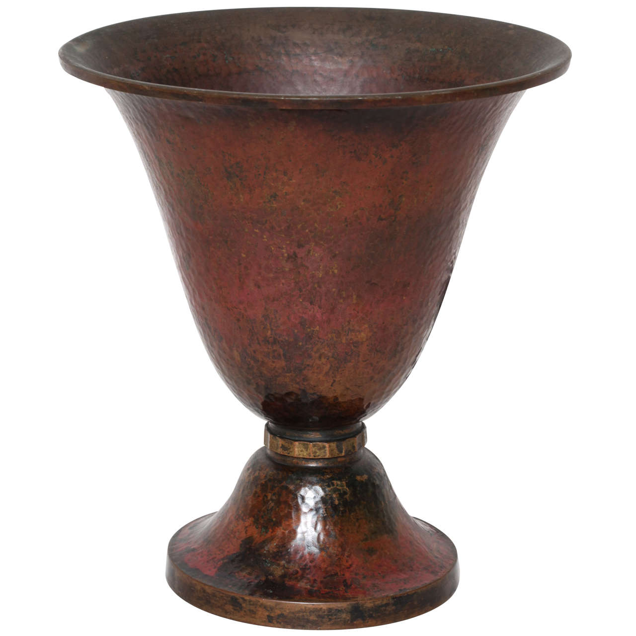 Th. Chanut French Art Deco Copper Dinanderie Vase For Sale