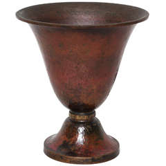 Th. Chanut French Art Deco Copper Dinanderie Vase