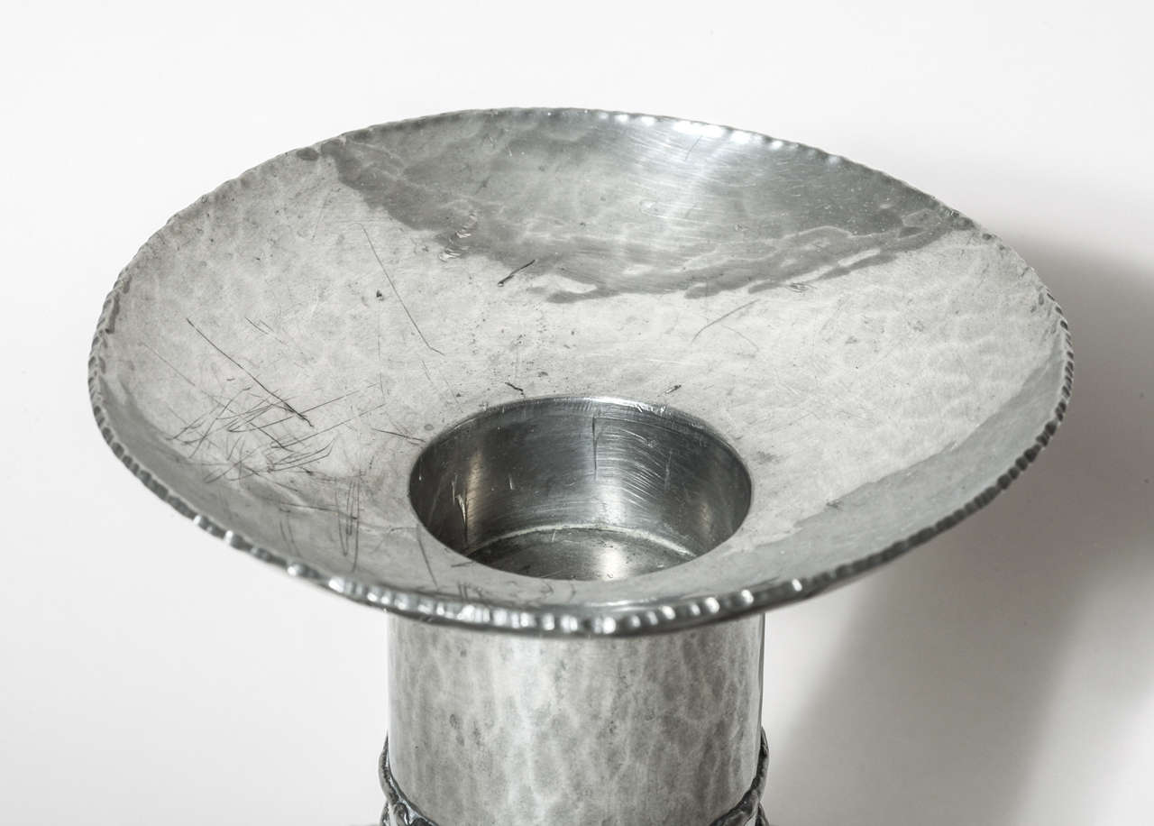pewter candle holders