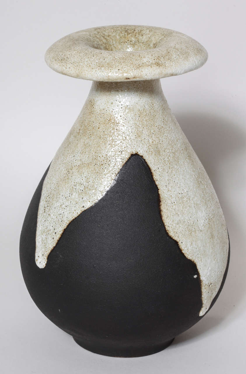 20th Century Fernand Rumebe French Art Deco Stoneware Vase For Sale