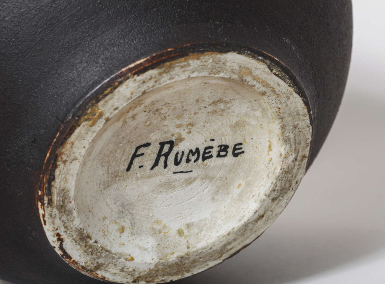 Fernand Rumebe French Art Deco Stoneware Vase For Sale 5