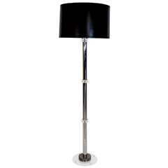 Grand Scale Chrome and Lucite Floor Lamp