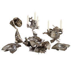 Ensemble unique de six sculptures en métal d'Albert Feraud