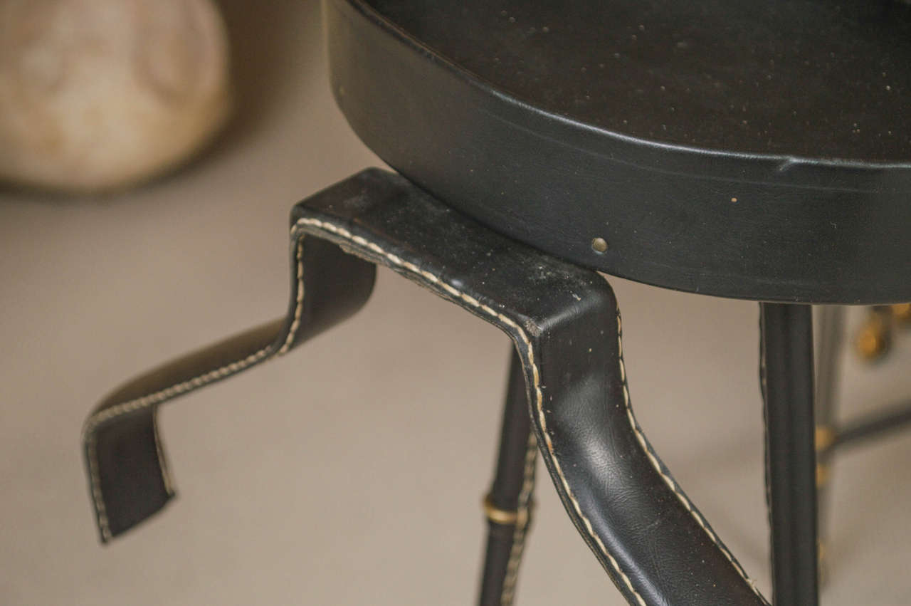 Jacques adnet unique leather covered "valet de nuit" for sale at ...