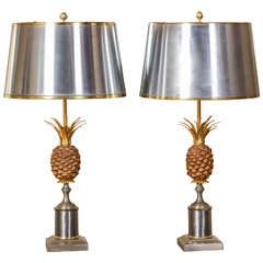 Maison CHARLES -Pair of Pineapple Motif Table Lamps