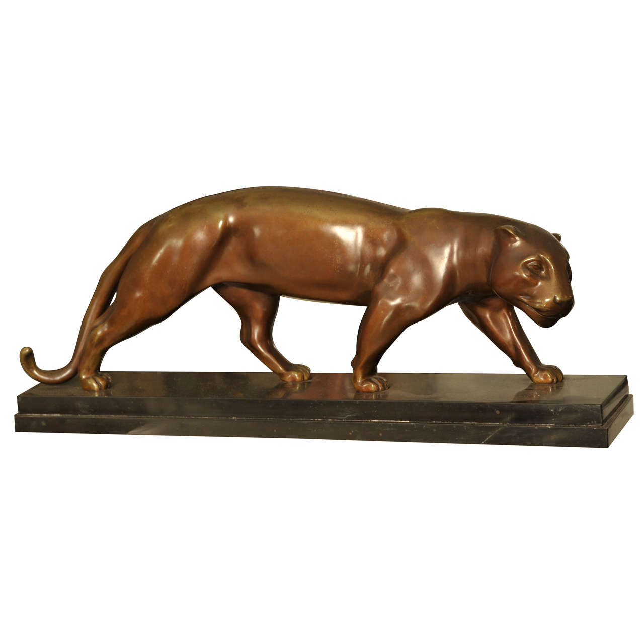 1920-1930 Art Déco Bronze Panther by LUC For Sale