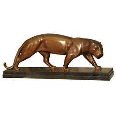 1920-1930 Art Déco Bronze Panther by LUC