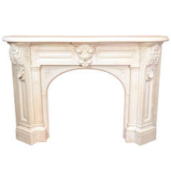 Antique White Arched Victorian Mantel with Corbels