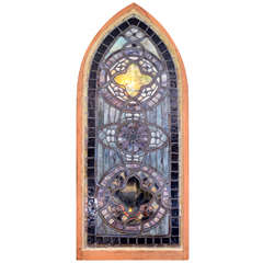 Original Tiffany Stained Glass Gothic Arched Window
