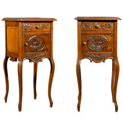 Tall Pair French Povencal Nighstands