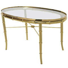 Oval Brass Cocktail Table by Mastercraft