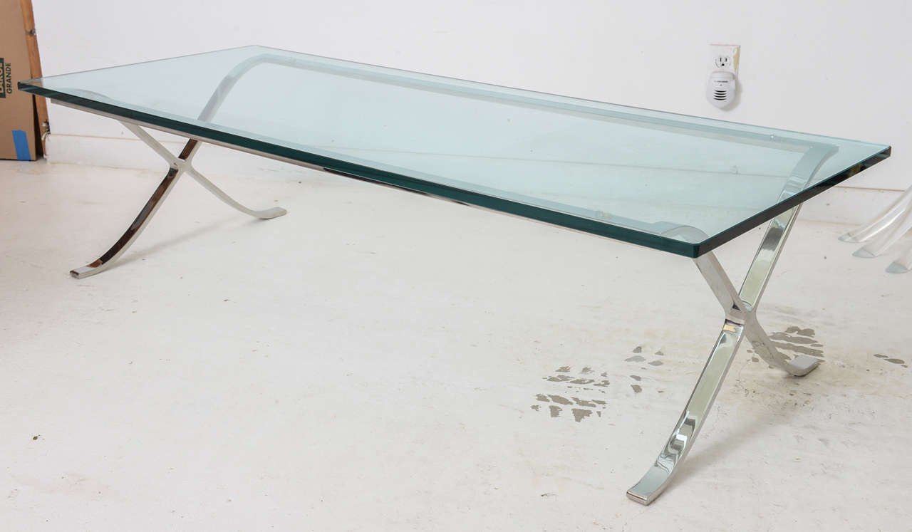 polished chrome coffee table