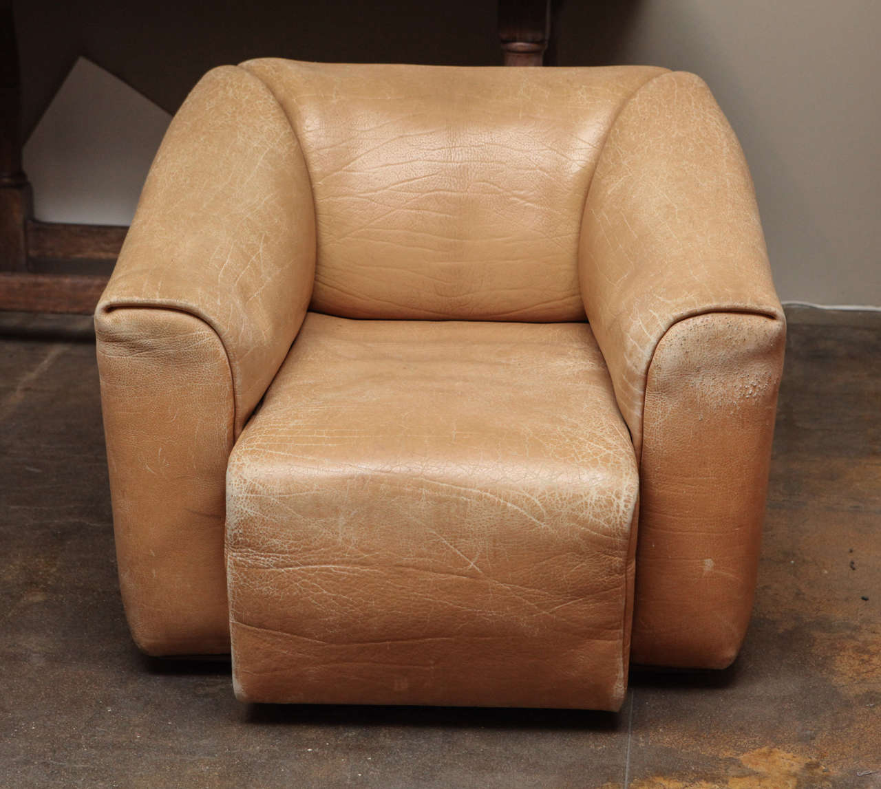 Original De Sede Chair Leather Lounge Chair In Distressed Condition In Los Angeles, CA