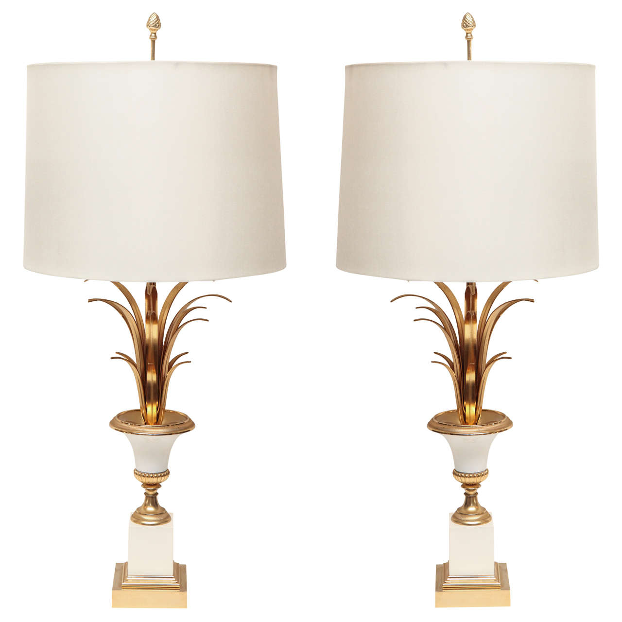 Pair of Maison Charles Gilt Bronze Lamps