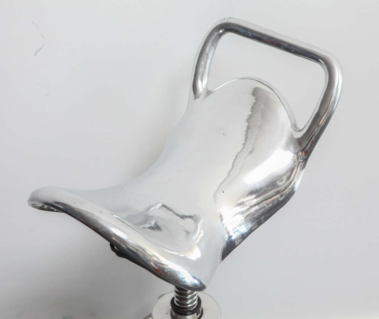 Mid-Century Modern vintage aluminum adjustable stool For Sale
