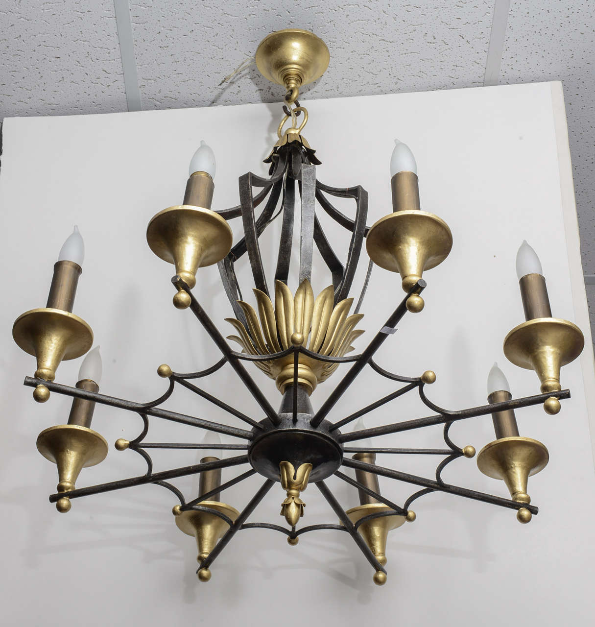 Neoclassical In the Style of Gilbert Poillerat Chandelier