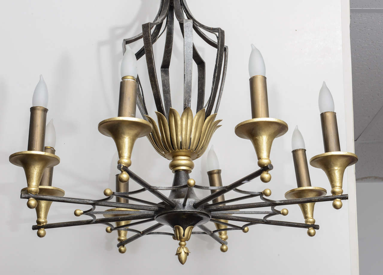 Mid-20th Century In the Style of Gilbert Poillerat Chandelier