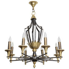 In the Style of Gilbert Poillerat Chandelier