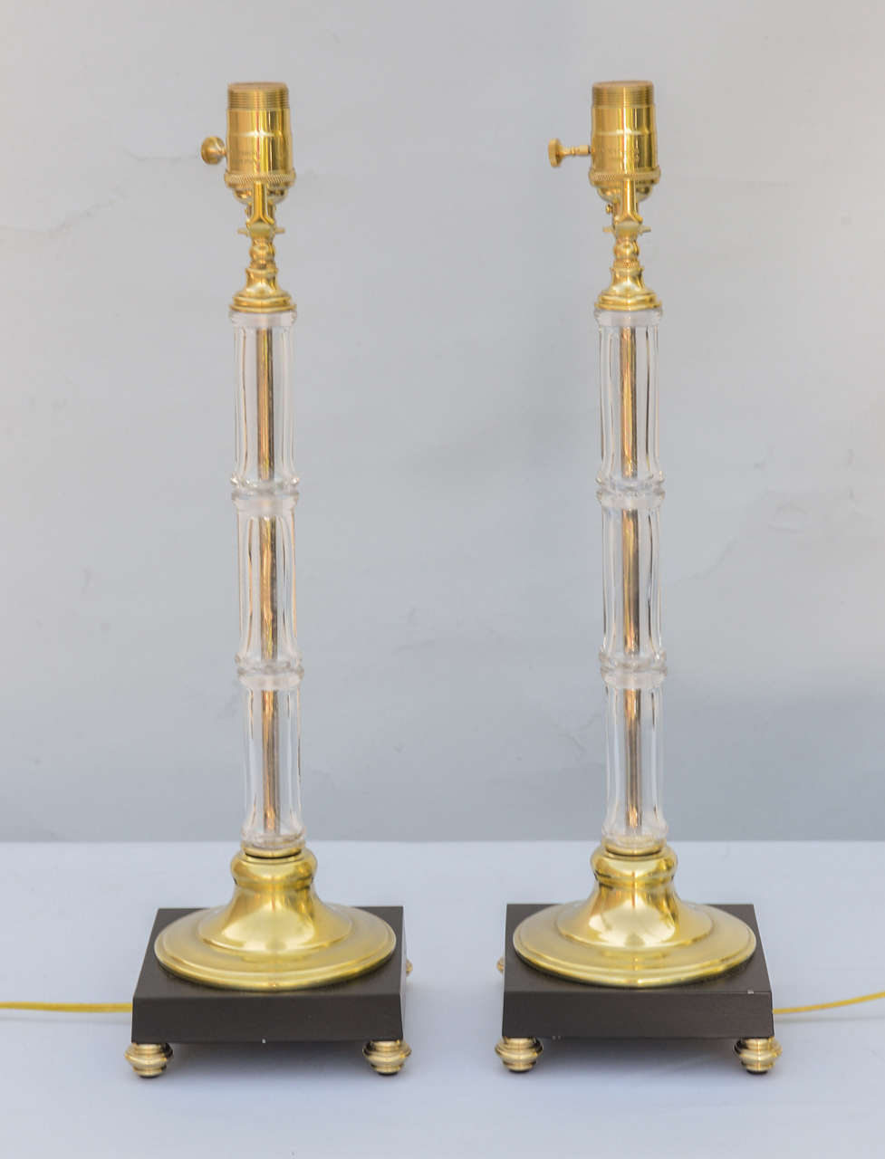 American Pair of Glass and Brass 