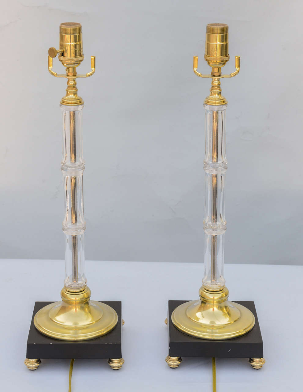 Pair of Glass and Brass 