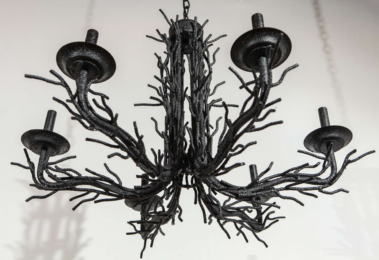 Iron Faux Coral American Chandelier For Sale 4