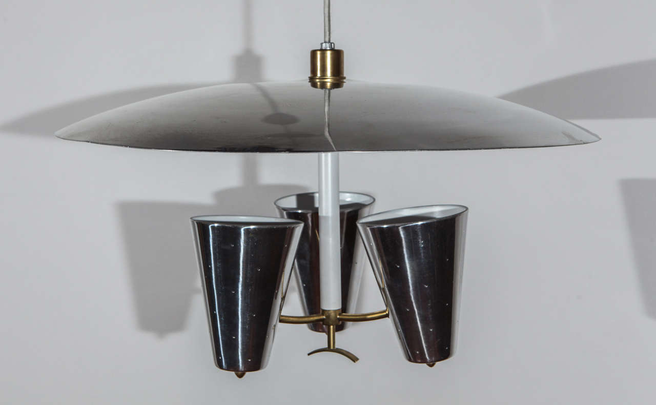 Mid-Century Aluminum Pendant by Lightolier For Sale 4