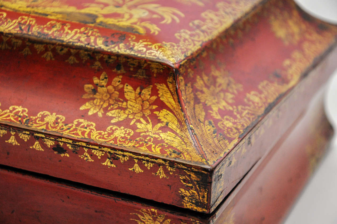 18th Century and Earlier French 18th Century Lacquer and Gilt Chinoiserie Design Desk Box
