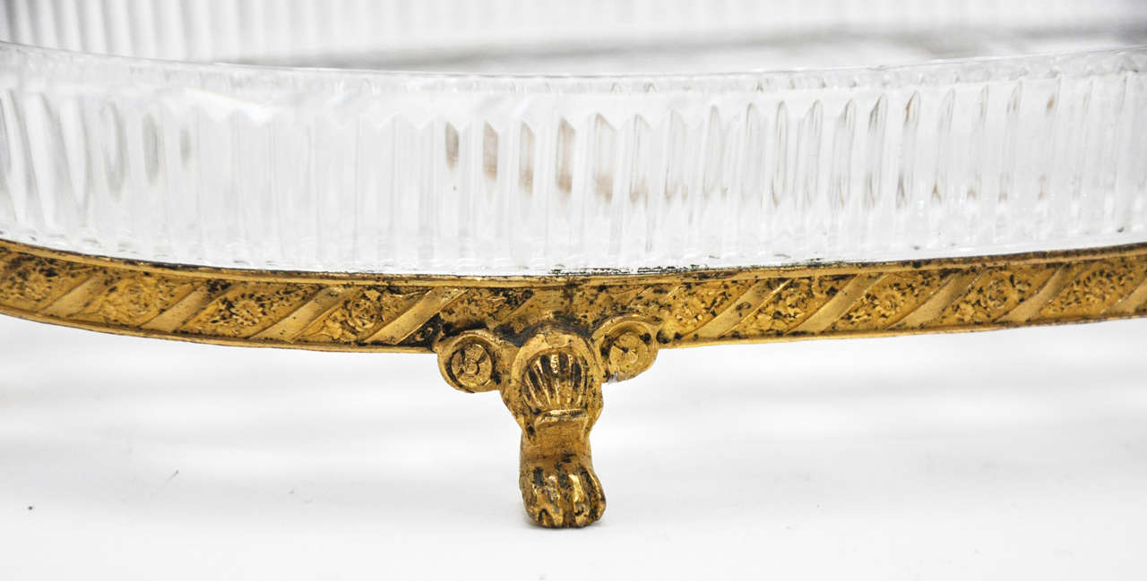 Fine Charles X Ormolu and Crystal Oval Sweets Tray, Circa 1830 In Excellent Condition For Sale In Lake Forest, IL