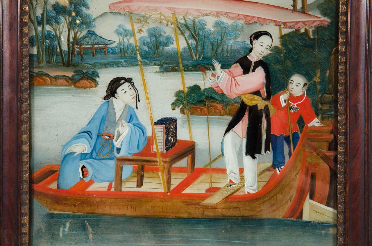chinese reverse glass painting value