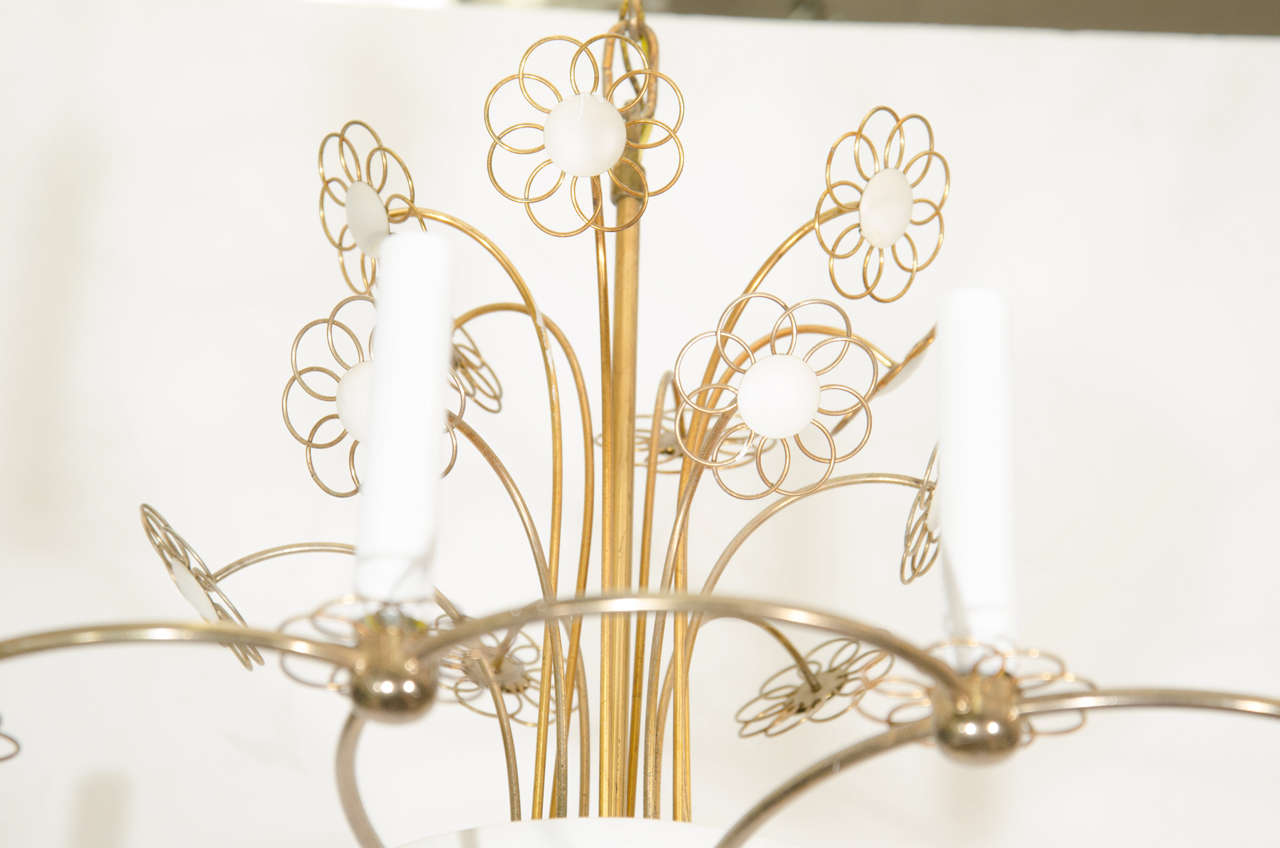 Mid-Century Modern Mid-Century Flower Form Chandelier in the Style of Paavo Tynell for Lightolier