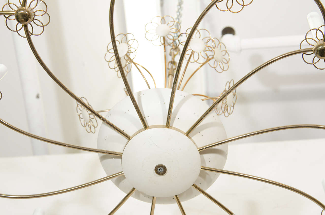 Mid-Century Flower Form Chandelier in the Style of Paavo Tynell for Lightolier 1
