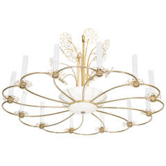 Mid-Century Flower Form Chandelier in the Style of Paavo Tynell for Lightolier