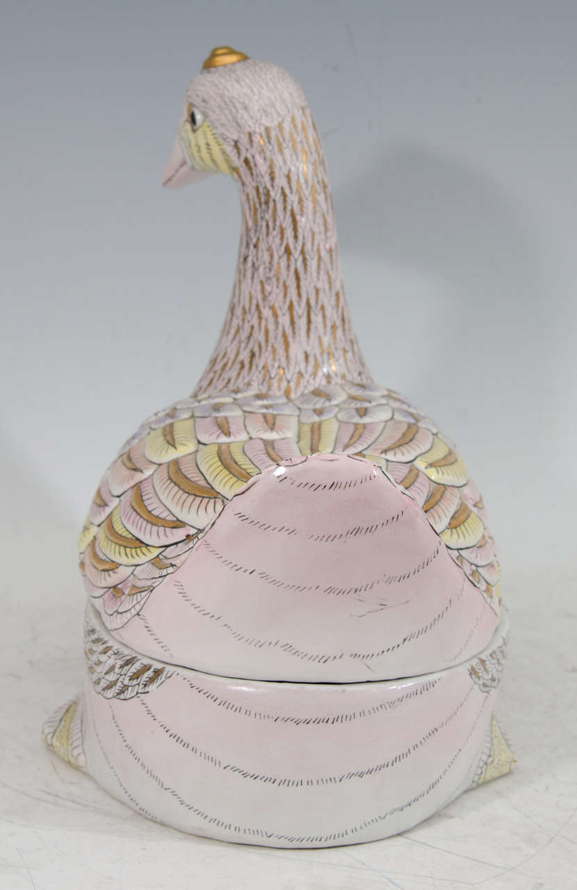 Ceramic Vintage Toyo Porcelain Soup Tureen in Shape of a Goose