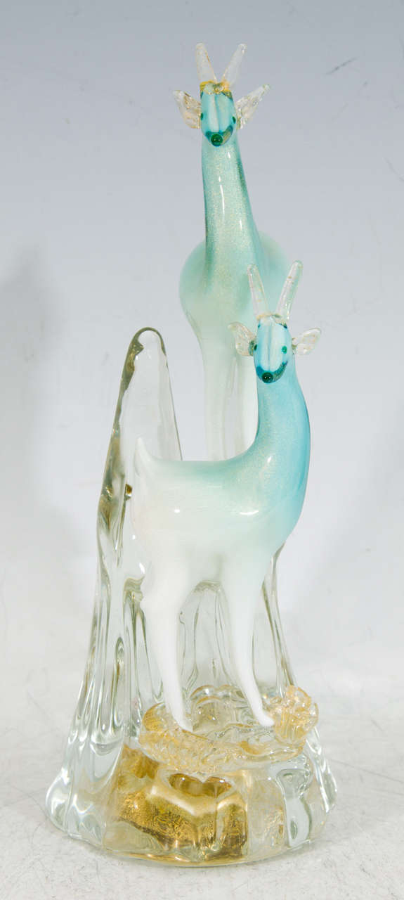 Mid-Century Modern Mid-Century Murano Glass Sculpture of Deer Attributed to Marco Zanuso