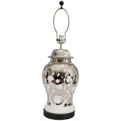Mid-Century Mercury Glass Ginger Jar Table Lamp