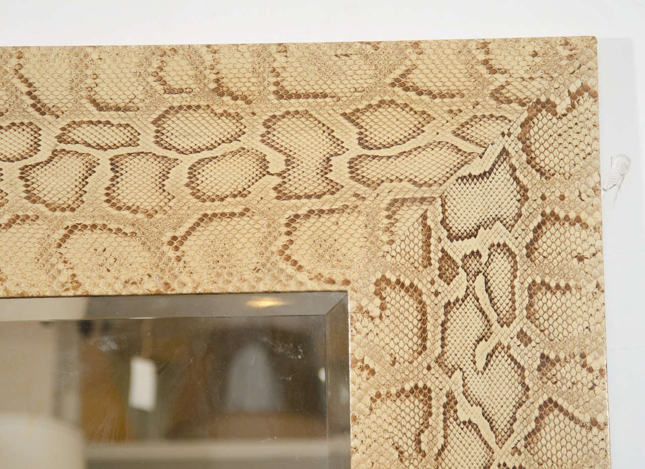 American Midcentury Karl Springer Snakeskin Mirror