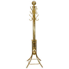 A Victorian Solid Brass Coat Rack